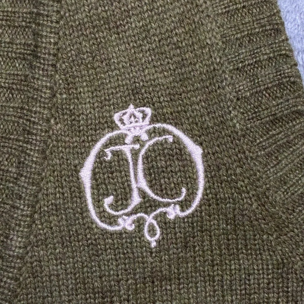 Y2K Juicy Couture Cashmere Wool Blend V Neck Sweater Vest Olive Green‎ Women's S